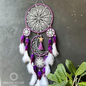 Dreamcatcher Moon and Stars Hanging Over the Bed, Large Dream Catcher ...
