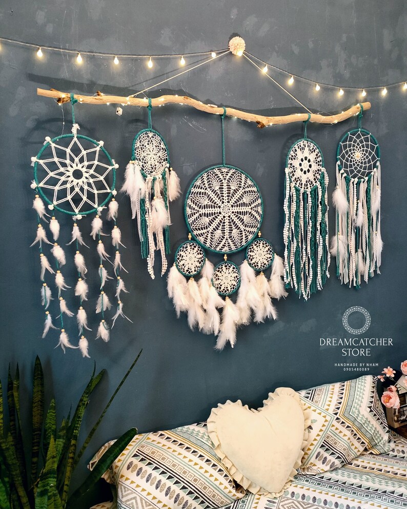 Large Wall Hanging Dream Catcher Set Big Dreamcatcher Wall Etsy