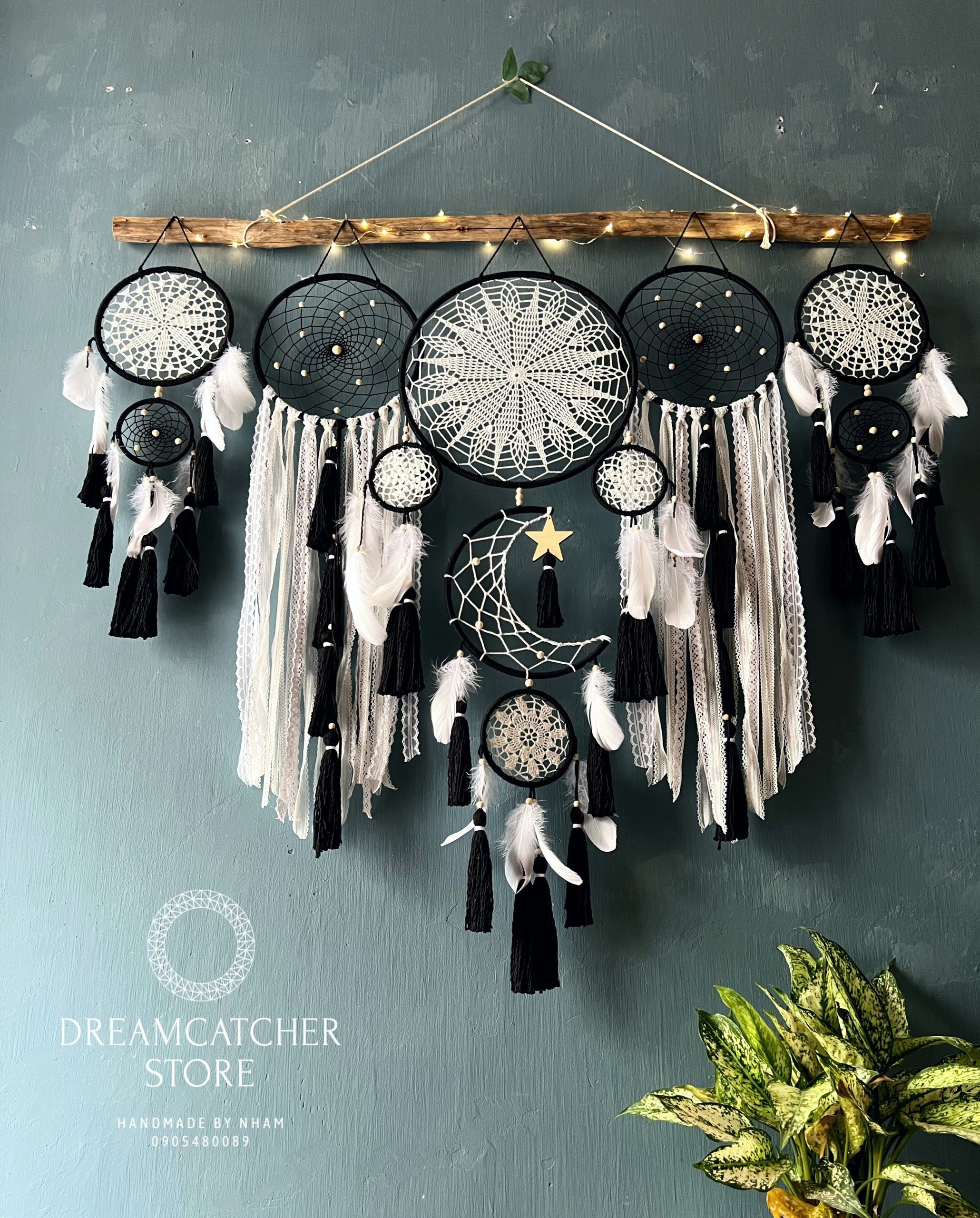 Dreamcatcher Moon and Stars Hanging Over the Bed, Large Dream