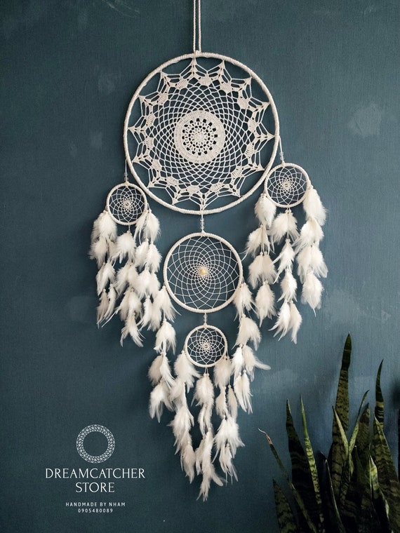Handmade Eagle Feather Dream Catcher - 31 Inch Wall Hanging For Bedroom, Wedding & Home Decor - View #7