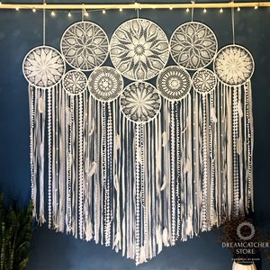 Acchiappasogni da parete, acchiappasogni per matrimoni, set di acchiappasogni giganti, carta da parati per matrimoni boho, sfondo per decorazioni per feste