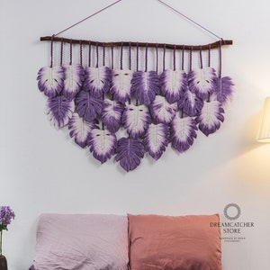 Macrame Monstera Leaf Wall Hanging: Boho Home Decor (47x31in)