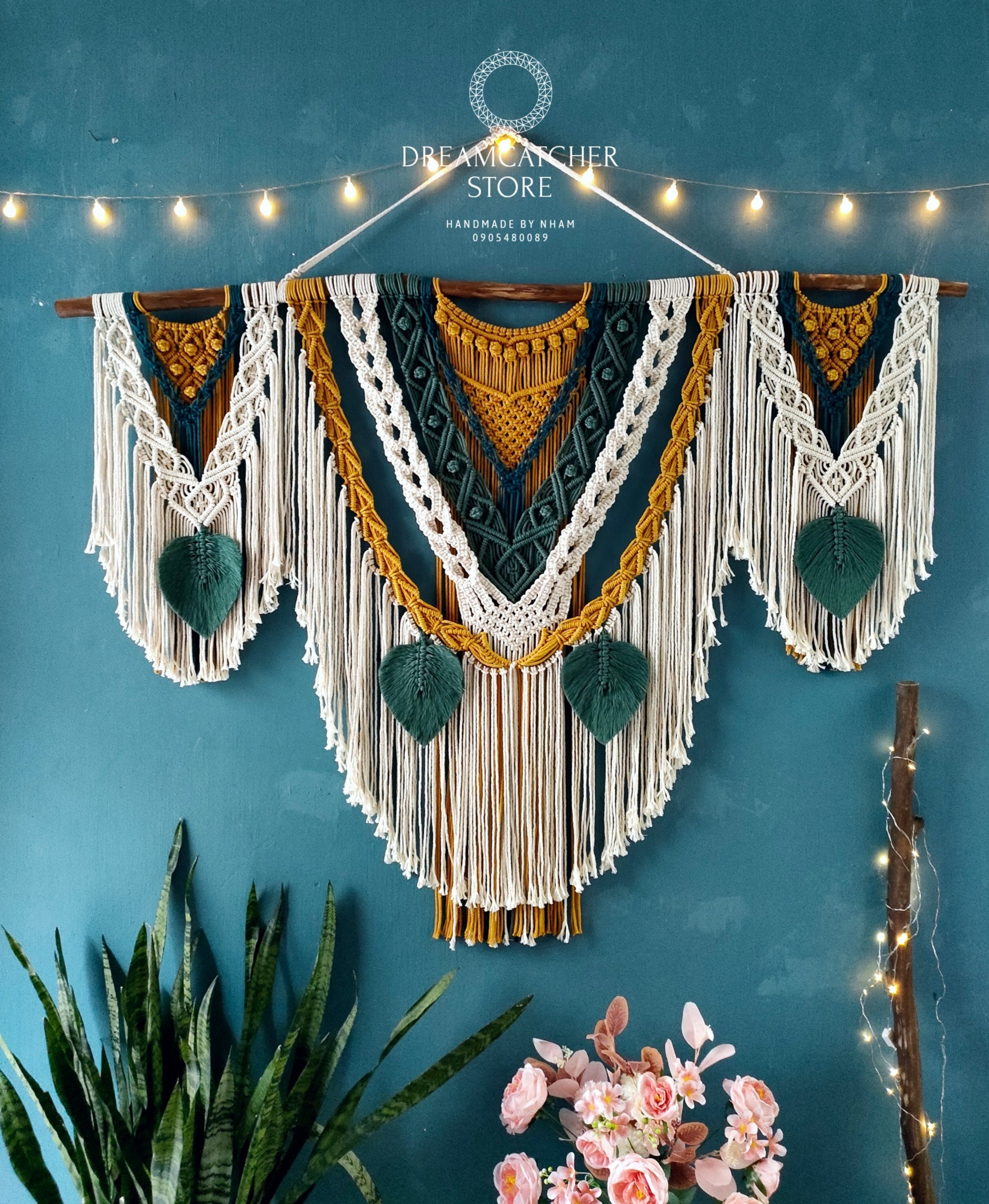 Large Handmade Macrame Wall Hanging: Boho Woven Decor (59.05x43