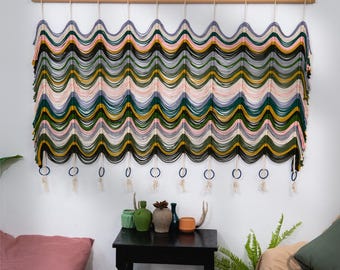 Extra Large Macrame Wall Hanging: Abstract Fiber Art Decor (57x40 inches)
