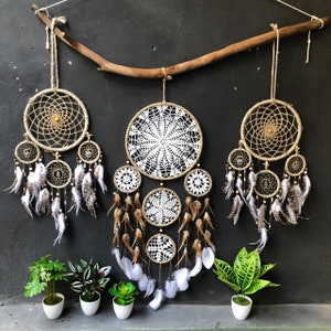 Giant Dreamcatcher Wall Hanging: Bedroom Decor, Ash Wood