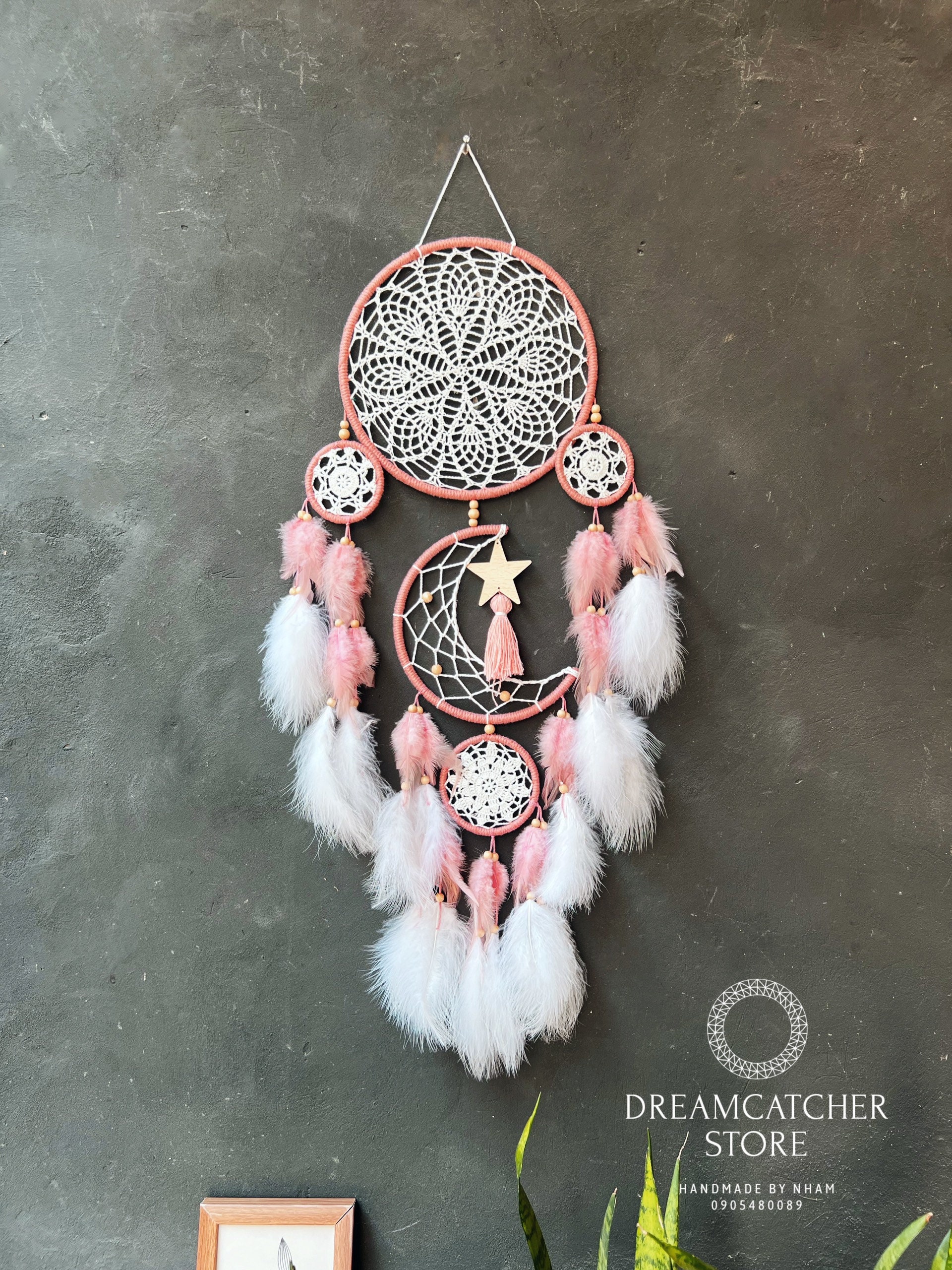 DREAMCATCHER ヨントン 限定 インセンネッコ ダミ Dreamcatcher Moon and Stars Hanging Over the Bed, Large Dream