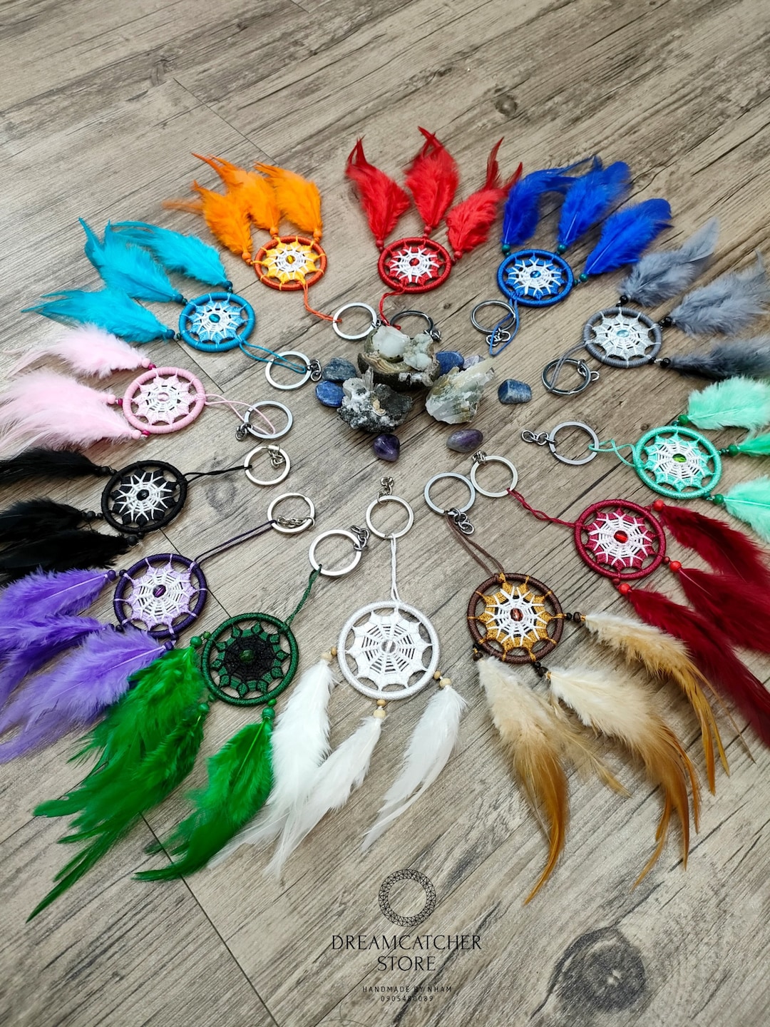 Handmade Pink Dreamcatcher: Boho Nursery Decor, Car Mirror Charm