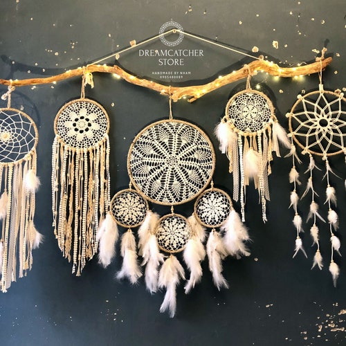 Large Wall Hanging Dreamcatcher Set Big Dreamcatcher Wall Etsy