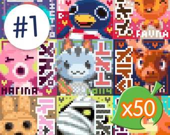 Animal Villager Cross Stitch Patterns - INSTANT DOWNLOAD DMC Colours