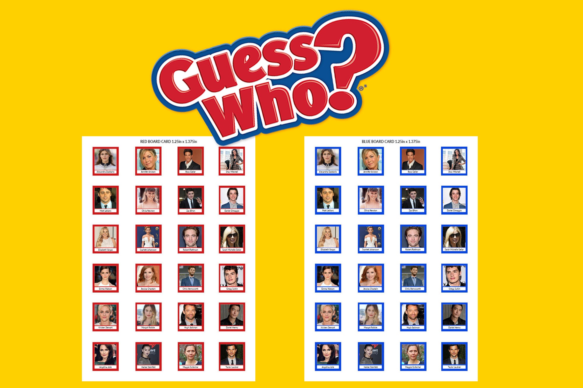 Printable Guess Who Game Template