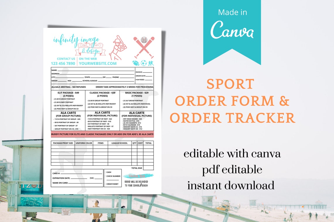 Sports Order Form Order Tracker Editable Text PDF / Canva Etsy Sports Order Form Order Tracker Editable Text PDF / Canva Etsy