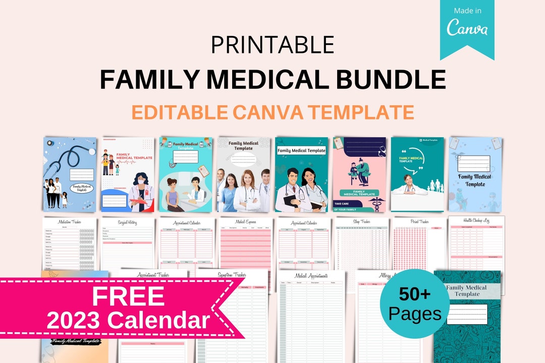 Family Medical Bundle Printable Template, Health Care Planner ... Family Medical Bundle Printable Template, Health Care Planner ...