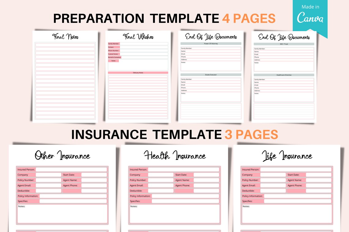 Emergency Binder Printable PDF Template Family in Case of Etsy