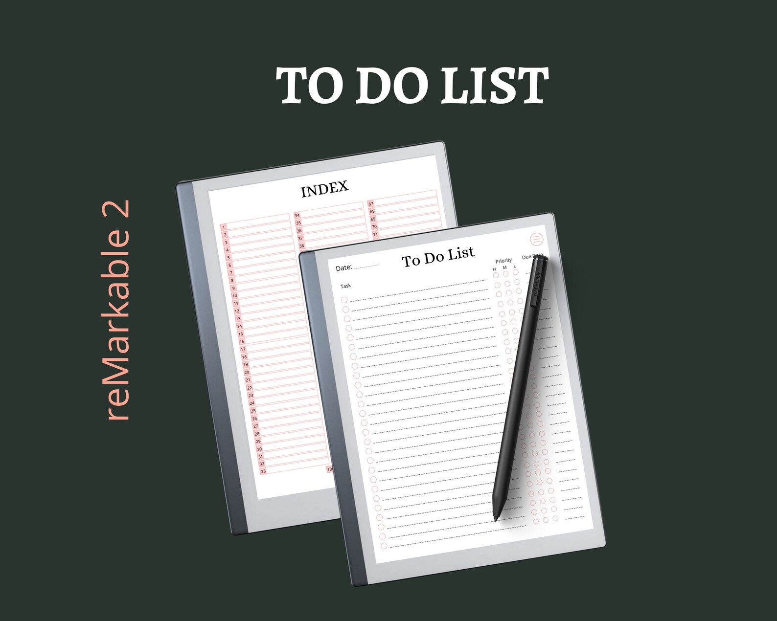 Remarkable 2 to Do List Template Instant Download Etsy