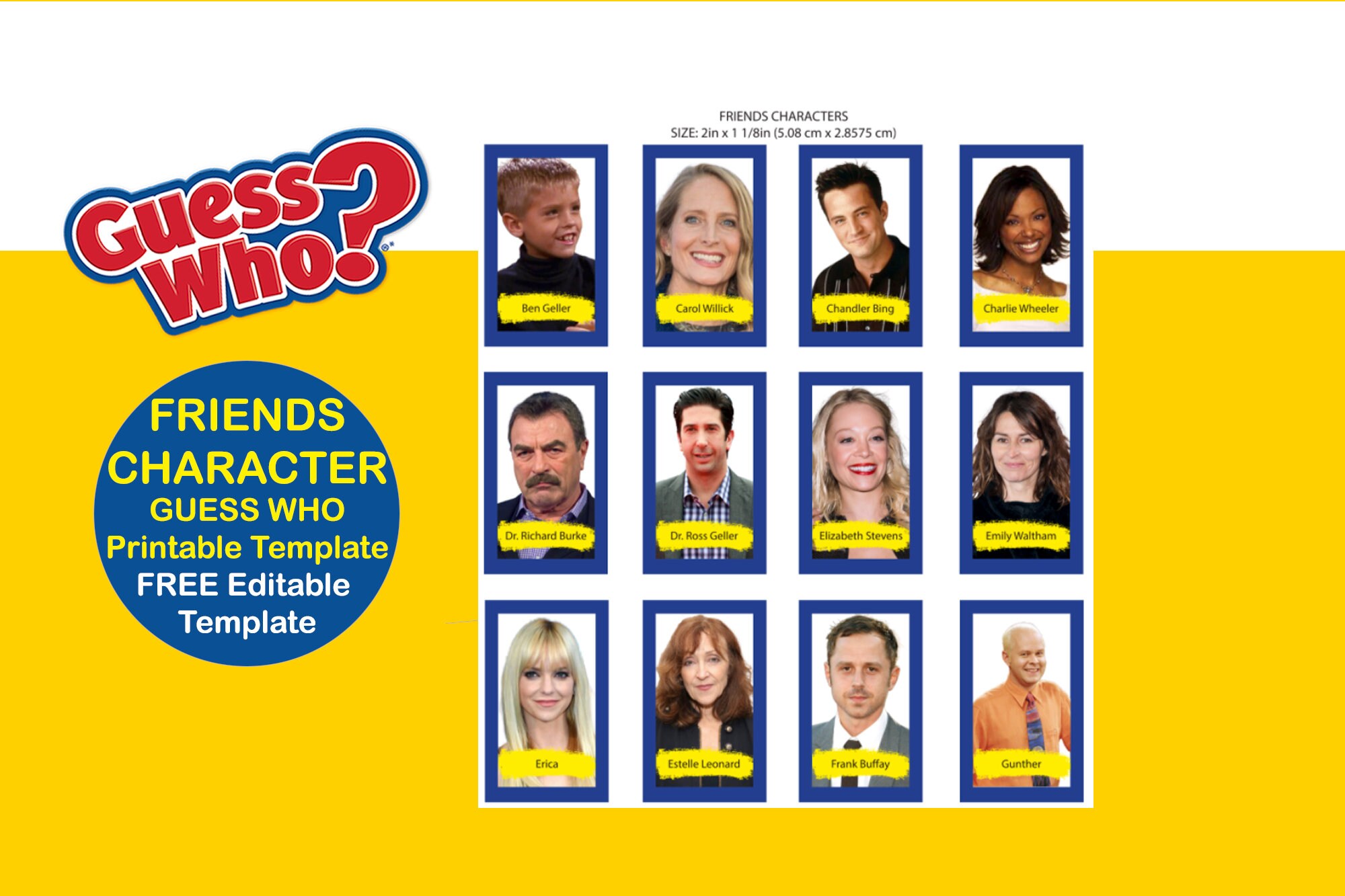 Friends Guess Who Game Card Friends Guess Who Template - Etsy España
