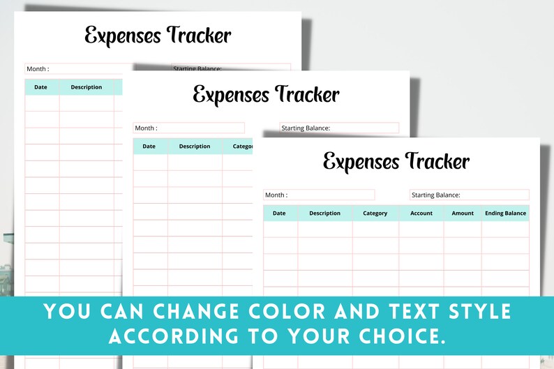 Expenses Tracker Printable PDF Template Home Expenses - Etsy