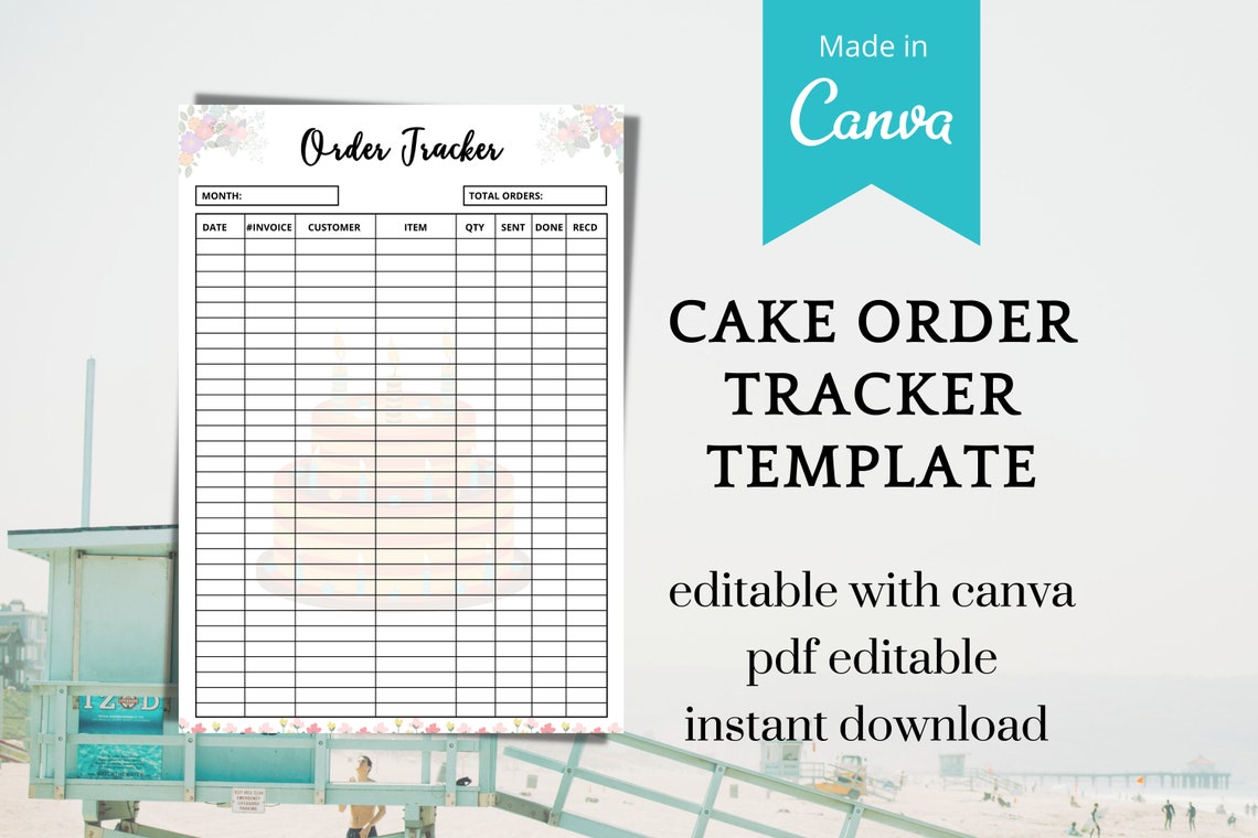 Cake Order form Order tracker Fillable/ Editable Text PDF Etsy