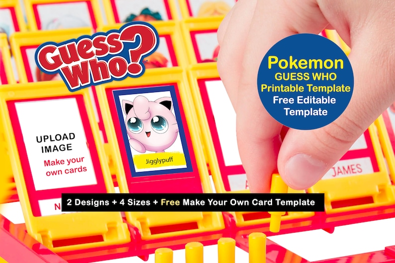 Pokemon Guess Who Template Printable Pokemon Editable Guess | Etsy