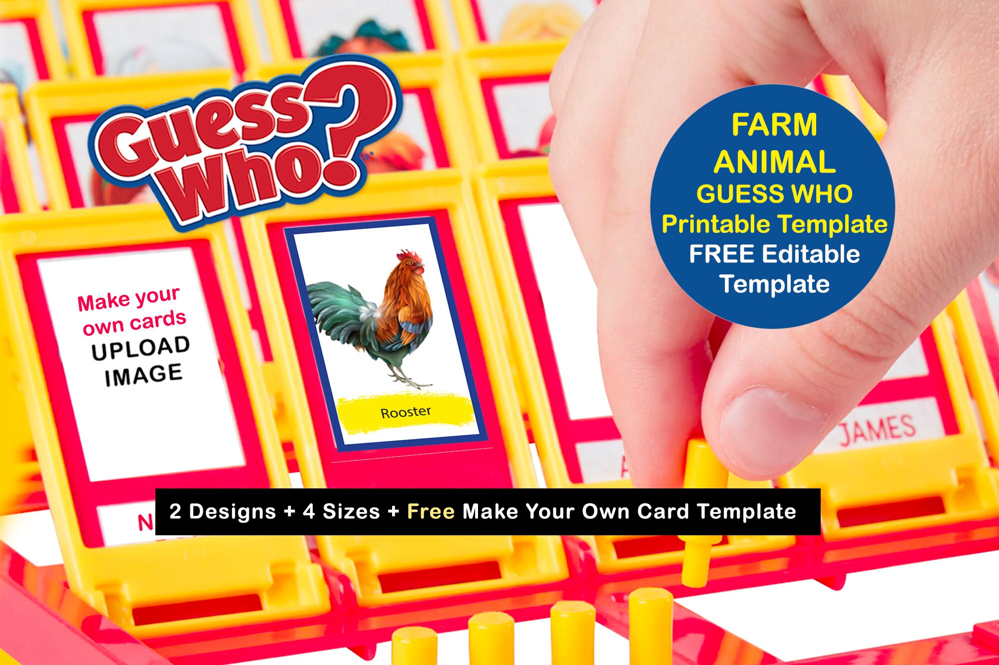 FARM ANIMAL Guess Who Template Printable Farm Animal - Etsy España