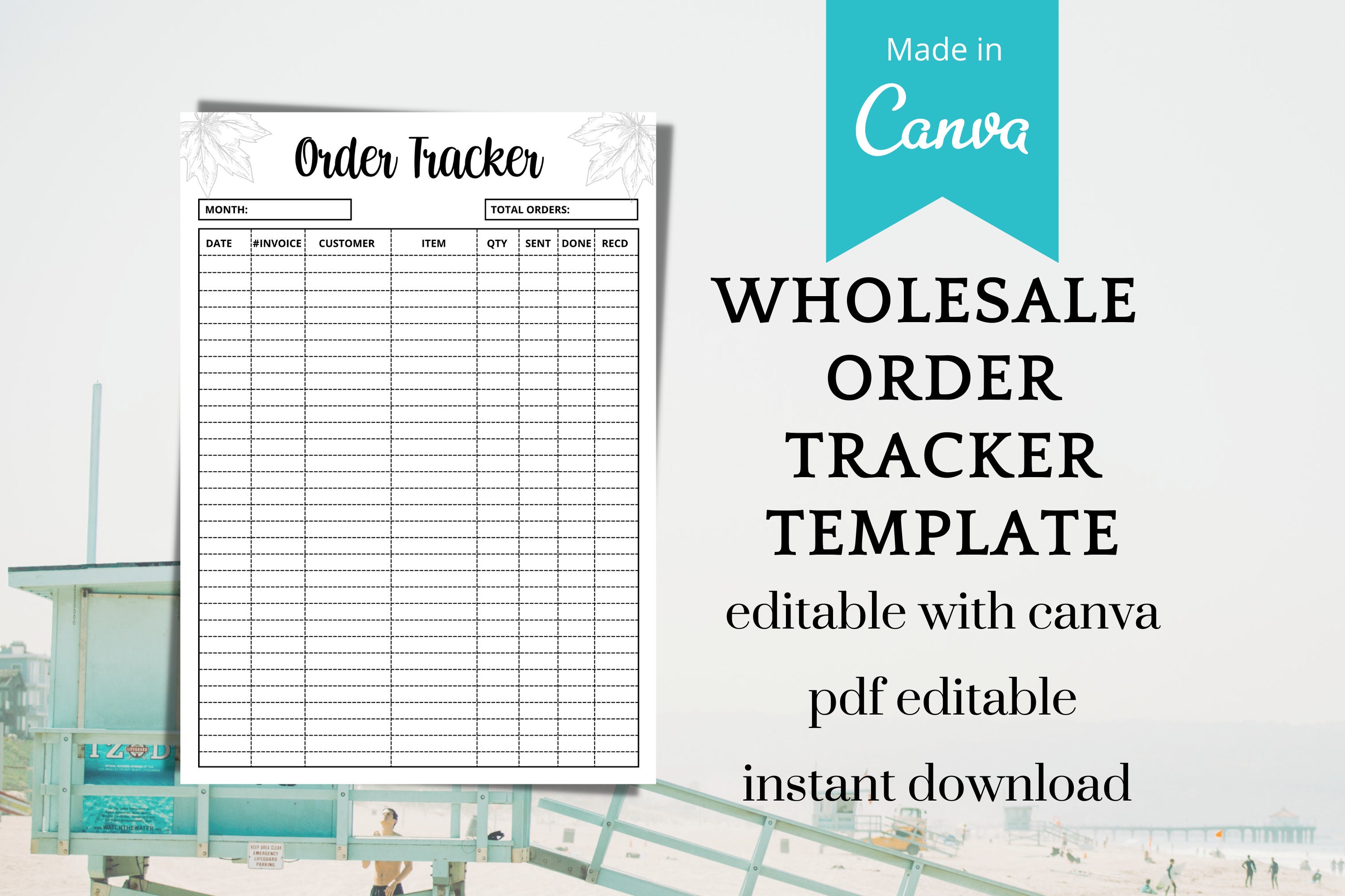 Wholesale Order Form Order tracker Editable Text PDF / Canva Etsy