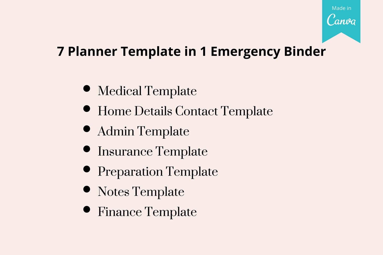 Emergency Binder Printable PDF Template Family in Case of Etsy