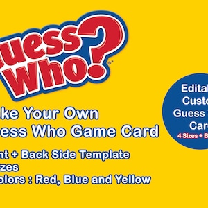 Guess Who Template Editable Printable Custom Guess Who Game Template