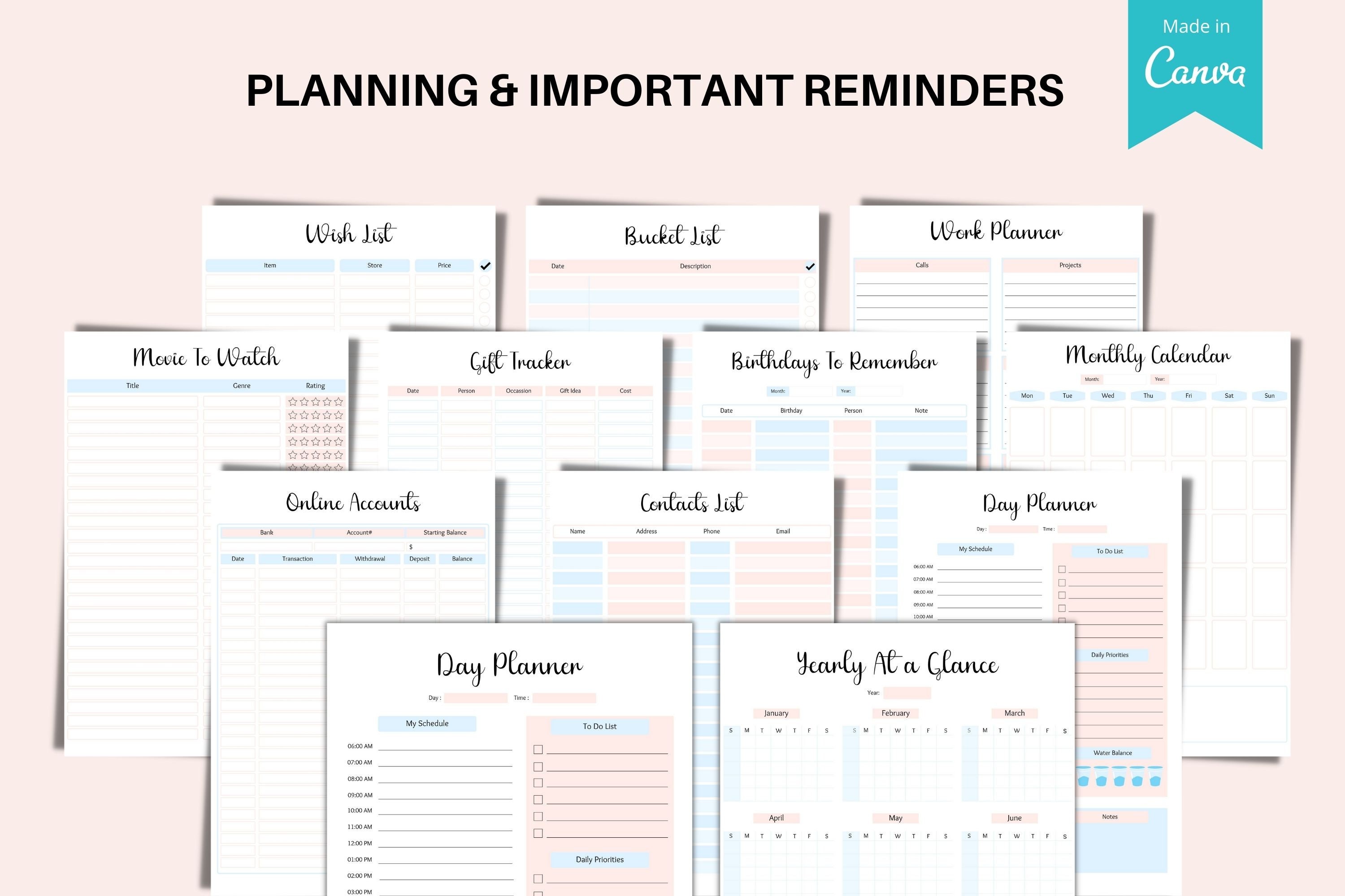 ADHD Student Planner ADHD Planner Template Bundle Study Etsy