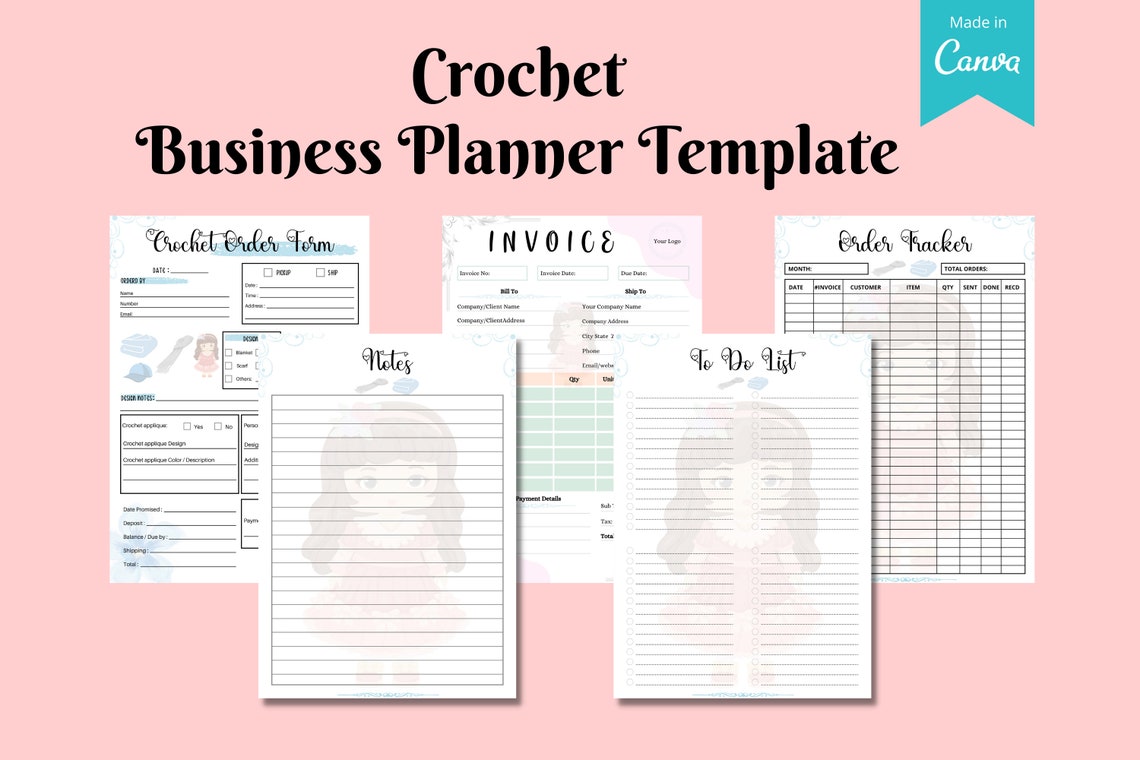 Crochet Business Planner Template Order Form Invoice - Etsy