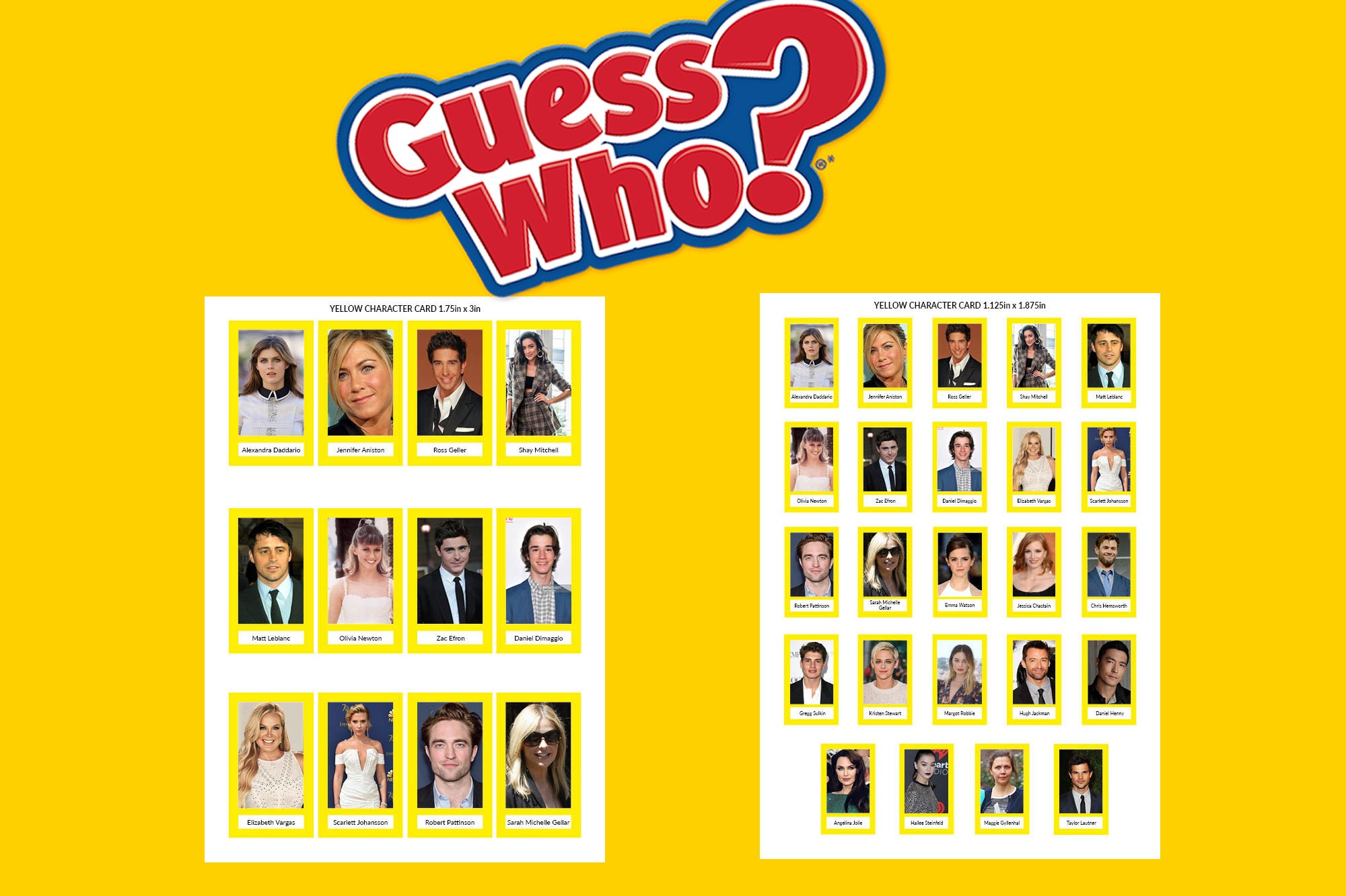 Guess Who Template Editable Printable Custom Guess Who Game Etsy UK