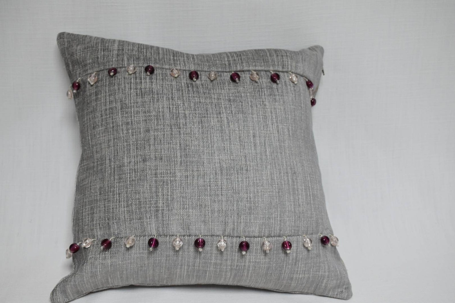 Handmade cushion with beading detail Etsy