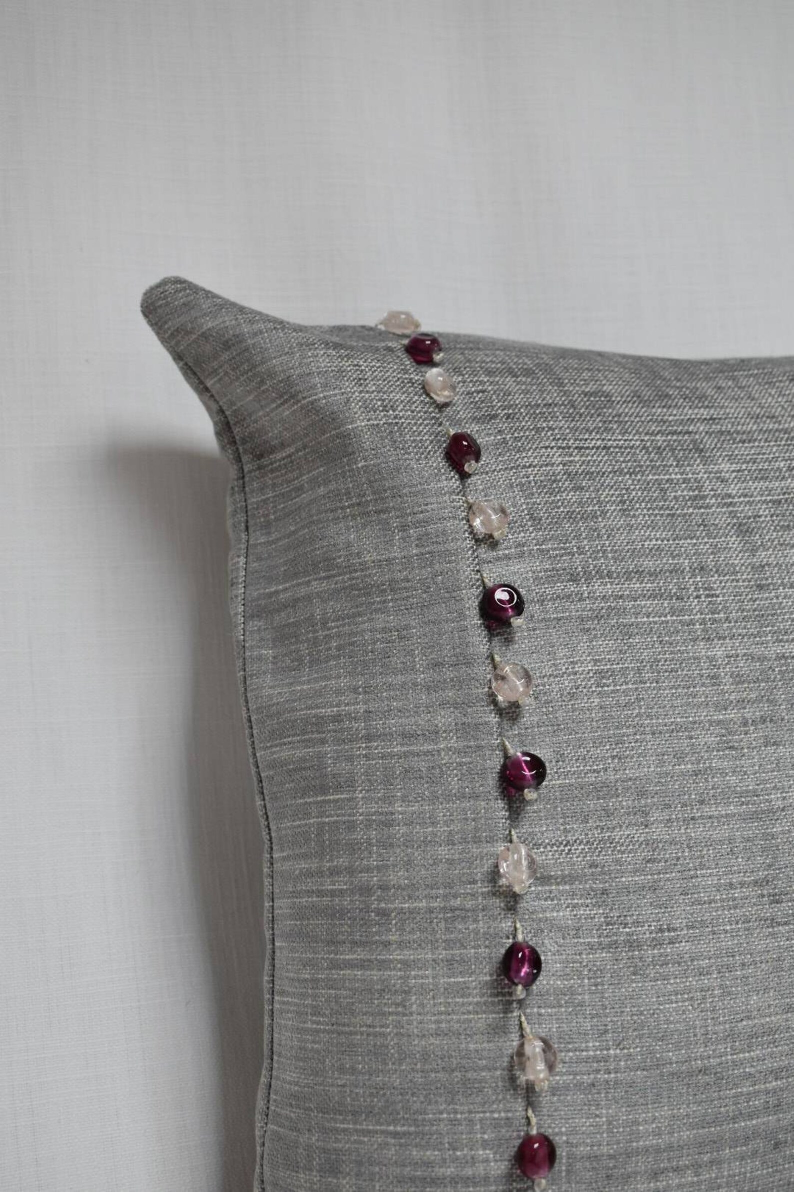 Handmade Cushion With Beading Detail Etsy