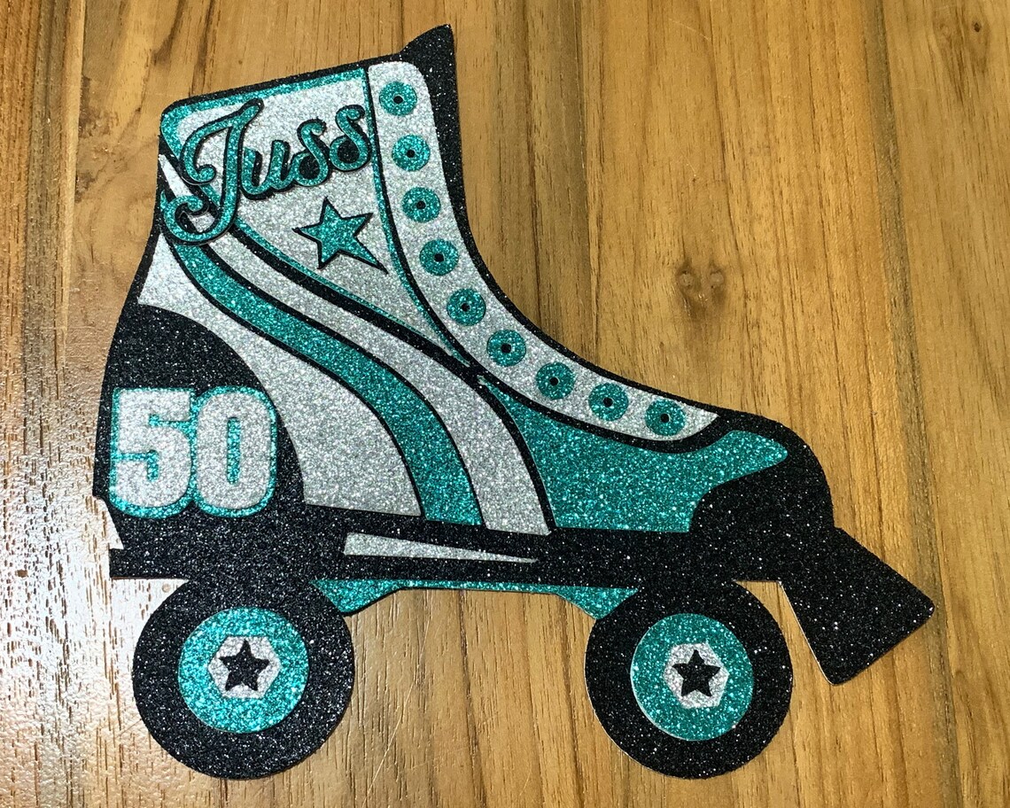 Roller Skate personalised cake topper Personalised Name and Etsy