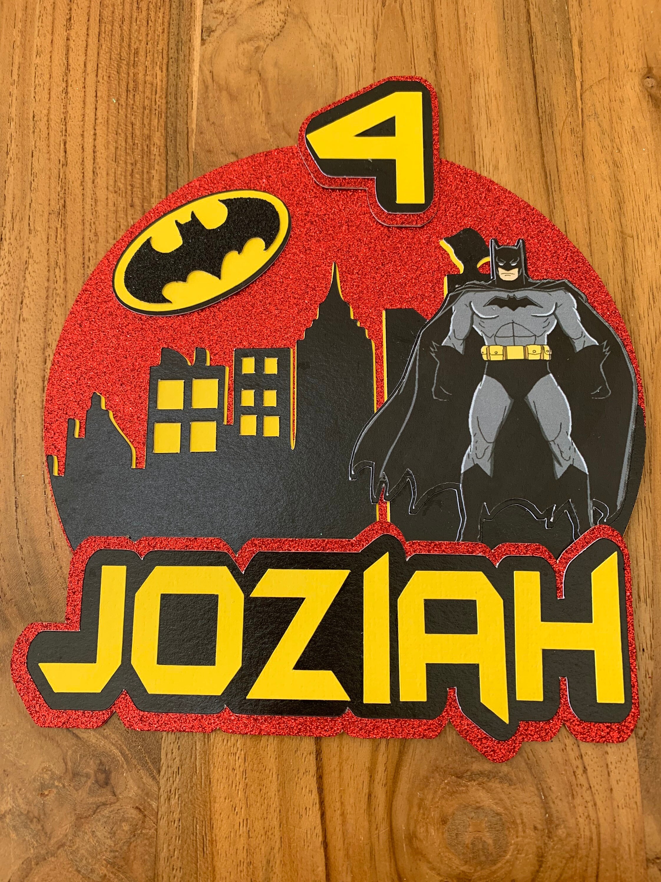 Batman Cake Topper Personalised Kids Party Decoration Image | Etsy