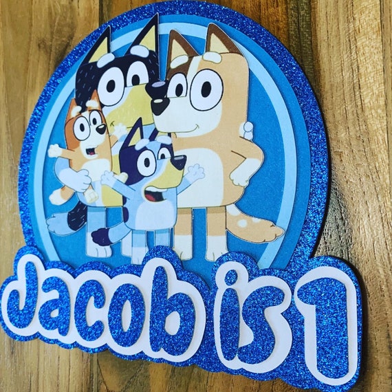 Personalised Bluey Themed Cake Topper Etsy