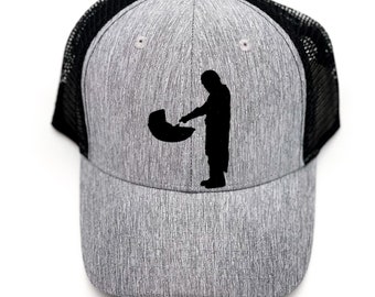 Mandalorian Inspired Mando and The Child Grogu Disney Plus Star Wars Youth Adult Women Men Fitted or Trucker Hat