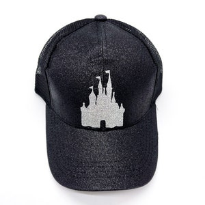 Disney Castle Inspired High Ponytail Messy Bun Tie Dye Youth Adult Women Men Disney Fitted Trucker Hat Cap