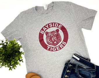 Bayside Tigers Saved by the Bell shirt, Vintage 90s shirt, Zack Morris and Kelly Kapowski, AC Slater, Screech