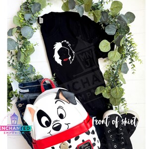 Camiseta de Cruella de Vil / Camiseta con brillo de villano de Disney / Camiseta dálmata / Camiseta inspirada en la firma de Cruella de Villainbound, Disneyland y Disney World imagen 2