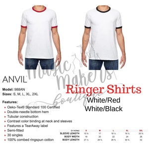 Peut inclure: Deux t-shirts blancs avec des bordures rouges et noires. Les t-shirts sont fabriqu&eacute;s par Anvil et sont le mod&egrave;le 988AN. Les t-shirts sont disponibles en tailles S, M, L, XL et 2XL. Les t-shirts sont en 100 % coton peign&eacute; ringspun et ont un style semi-ajust&eacute;. Les t-shirts ont un ourlet inf&eacute;rieur &agrave; double aiguille et une construction tubulaire. Les t-shirts ont &eacute;galement une bordure de couleur contrast&eacute;e au niveau du col et des manches. Les t-shirts sont dot&eacute;s d'une &eacute;tiquette TearAway. Les t-shirts sont certifi&eacute;s Oeko-Tex&reg; Standard 100.