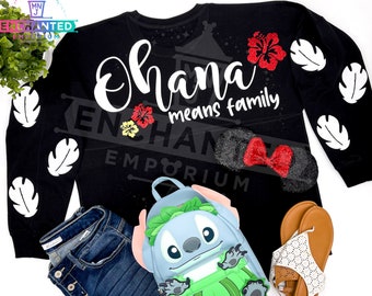 Ohana Means Family Lilo and Stitch Disney Inspired Jersey Shirt Disneyland Disney World Jersey Shirt