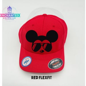 Sunglasses Mickey Inspired Fitted Hat, Mickey Hat, Mickey Sunglasses Hat, Youth Adult Women Men Disney Mickey Mouse Fitted or Trucker Hat