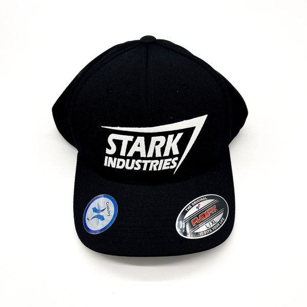 Stark Industries Iron Man Tony Stark Avengers Marvel Disney Inspired Fitted Hat, Youth Adult Women Men Disney Marvel Avengers hat