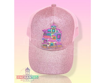 Encanto Inspired Disney High Pony Glitter Hat, Encanto Family is Everything Casita Casa Madrigal Disney World Disneyland Hat