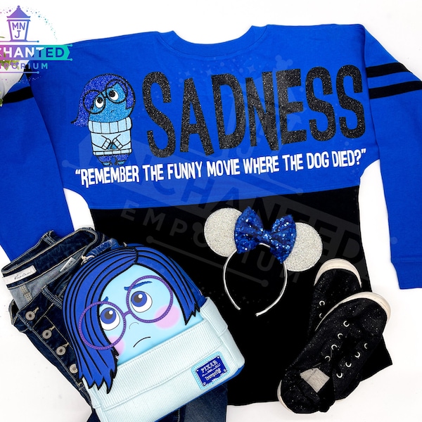 Sadness Emotion Pixar Inside Out Core Memory Day Disney Inspired Jersey Shirt Disneyland Disney World Jersey Shirt