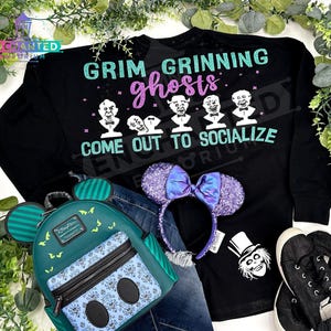 Grim Grinning Ghosts Haunted Mansion Inspired Disney Jersey Shirt, Haunted Mansion Holiday Foolish Mortal Hatbox Ghost Jersey Shirt