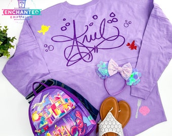 Ariel Little Mermaid Inspired Disney Princess Jersey Shirt, Disney Princess Ariel Flounder Sebastian Dinglehopper Jersey Shirt