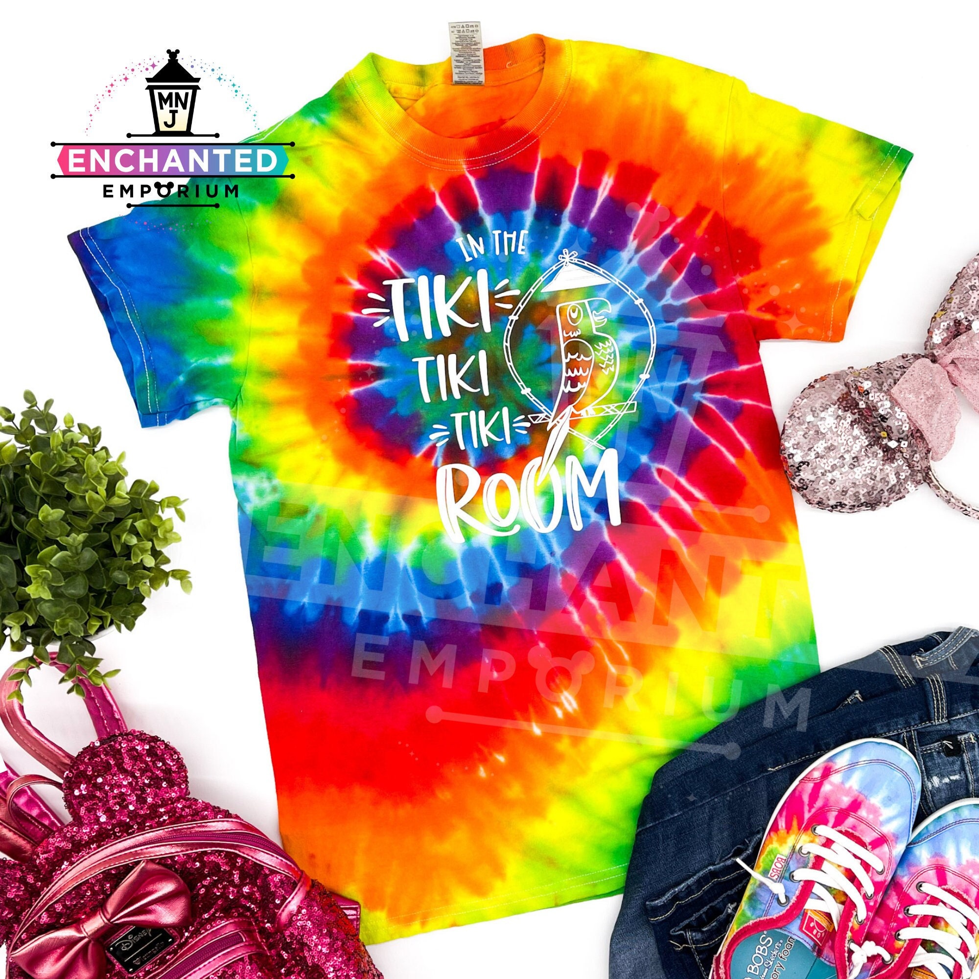 PEQUEÑO - En la Tiki Tiki Tiki Room Adventure Land Disney World Disneyland  Tie Dye Shirt - Etsy México, image size:2000x2000