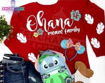 Ohana Means Family Lilo and Stitch Disney Inspired Jersey Shirt Disneyland Disney World Jersey Shirt