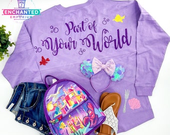 Part of Your World Ariel Little Mermaid Inspired Disney Princess Jersey, Disney Princess Ariel Flounder Sebastian Dinglehopper Jersey Shirt