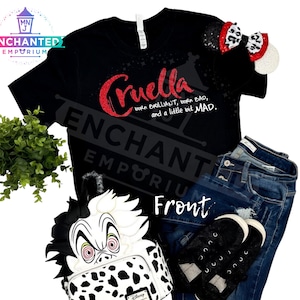 Cruella Inspired Disneyland Disney World Shirt, 101 Dalmatians Cruella De Vil Shirt, Disney Halloween Villain Cruella Shirt